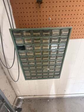 Vintage Metal Parts Organizer Drawer Cabinet Green Industrial Storage